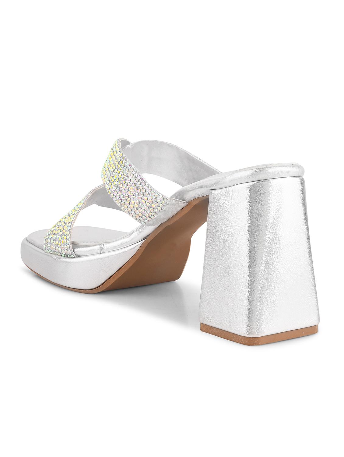 women embellished party platform block heel sandals - 21651885 - Standard Image - 3