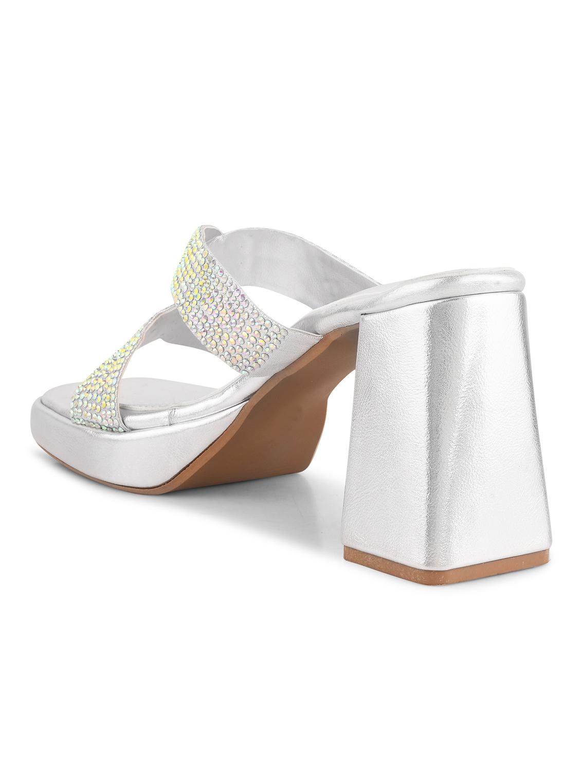 women embellished party platform block heel sandals - 21651885 - Standard Image - 8