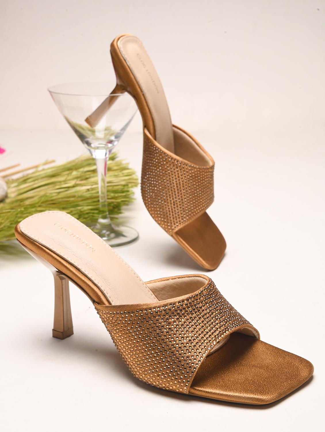 women brown kitten heel sandals - 21651886 -  Zoom Image - 0