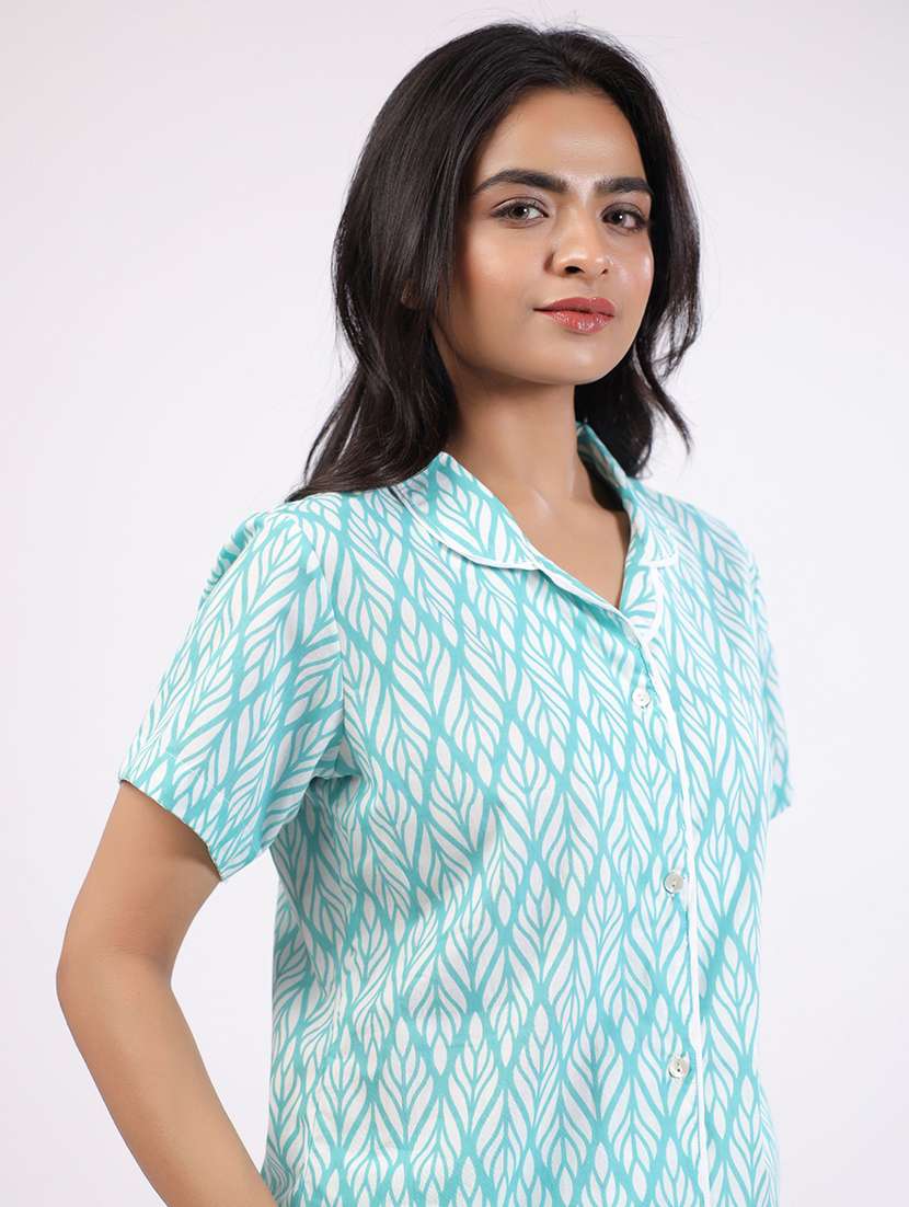 women printed nightwear shorts set - 21651891 -  Standard Image - 3
