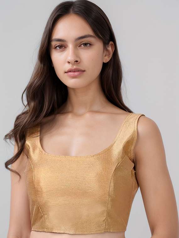 women solid sleeveless stitched blouse