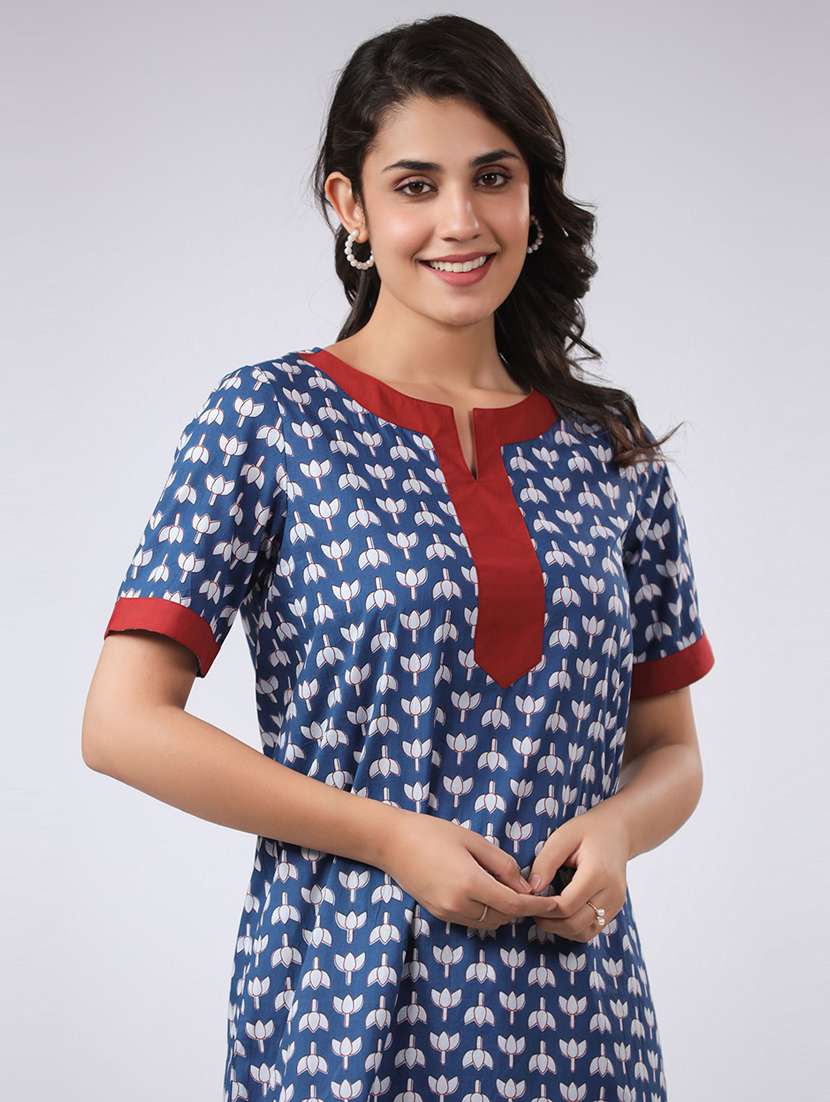 women printed short sleeves nighty - 21651939 -  Standard Image - 3