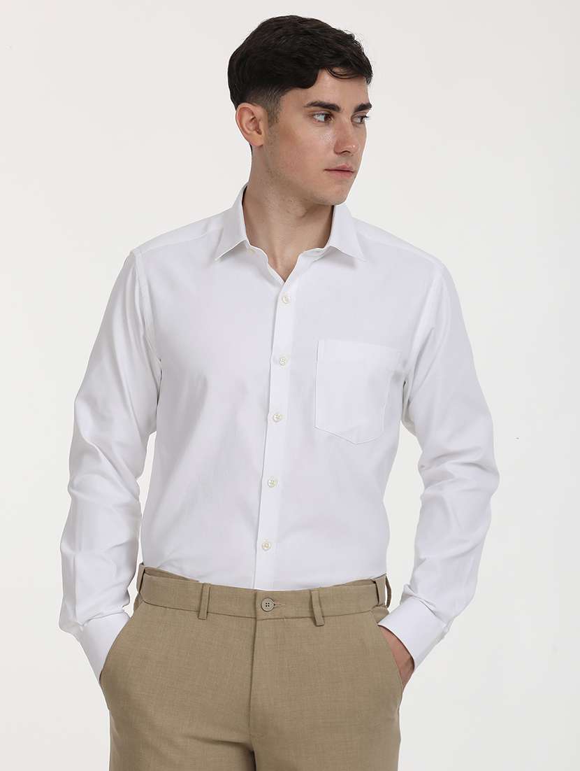 men solid long sleeve formal shirt