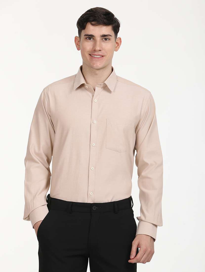men solid long sleeve formal shirt