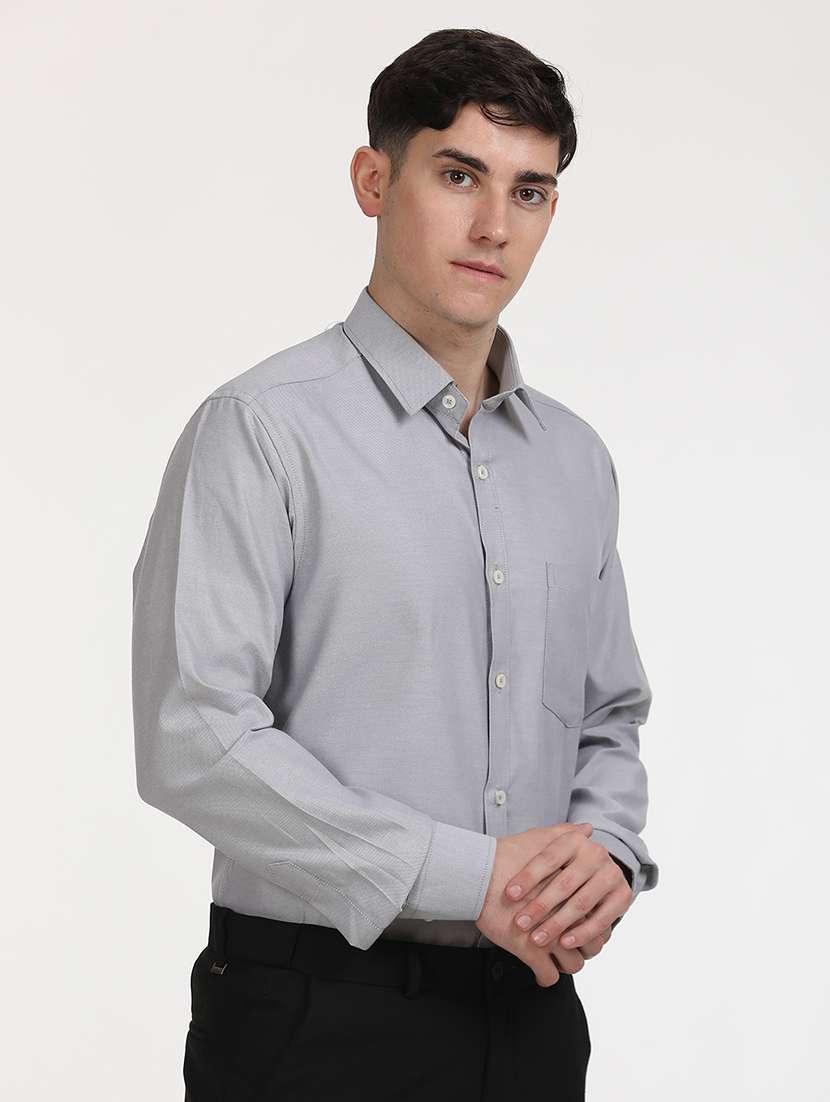 men solid long sleeve formal shirt - 21651955 -  Standard Image - 3