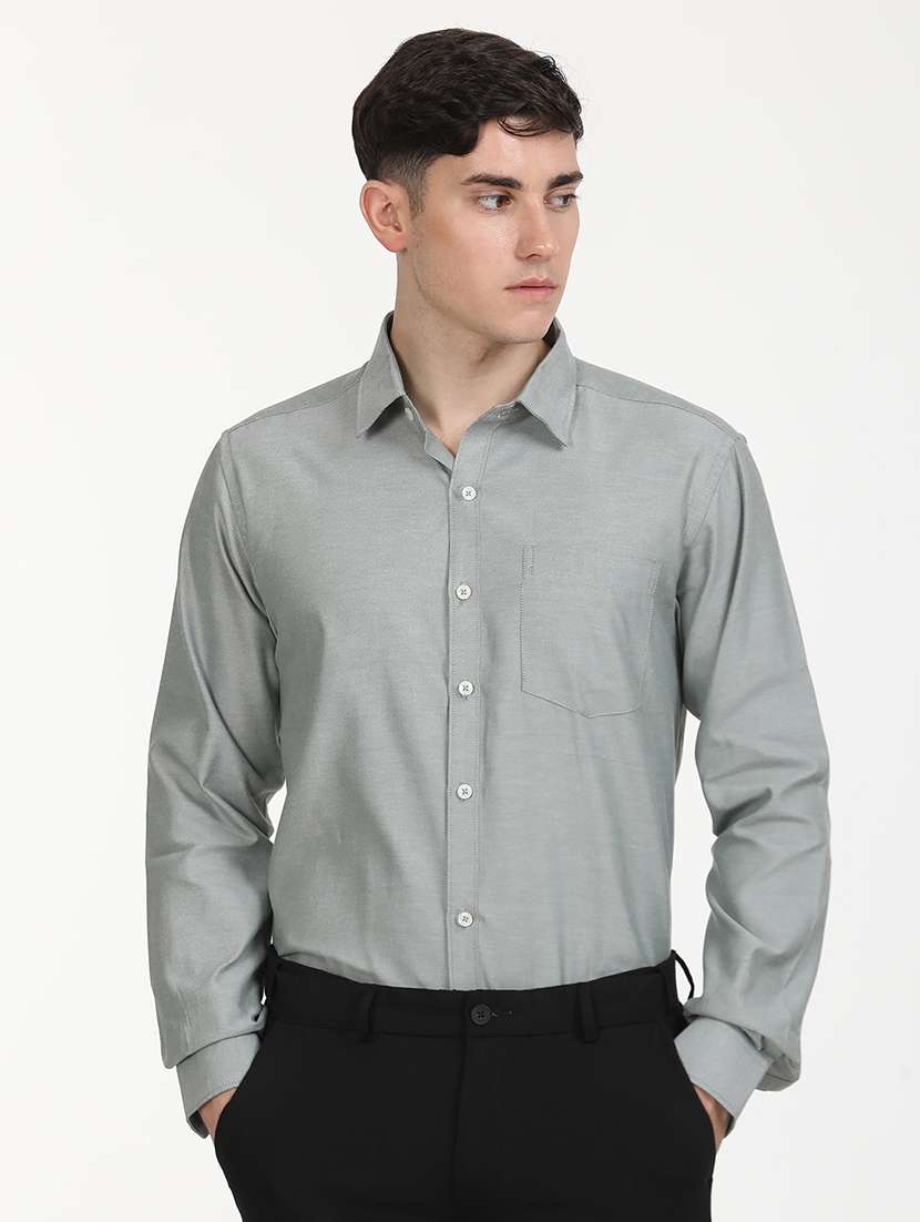 men solid long sleeve formal shirt