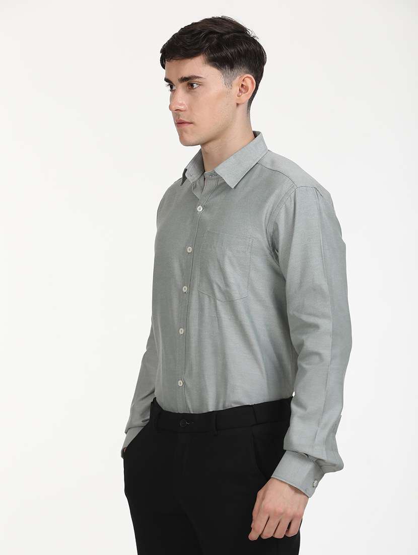 men solid long sleeve formal shirt - 21651957 -  Standard Image - 3