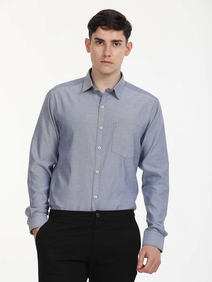 men solid long sleeve formal shirt