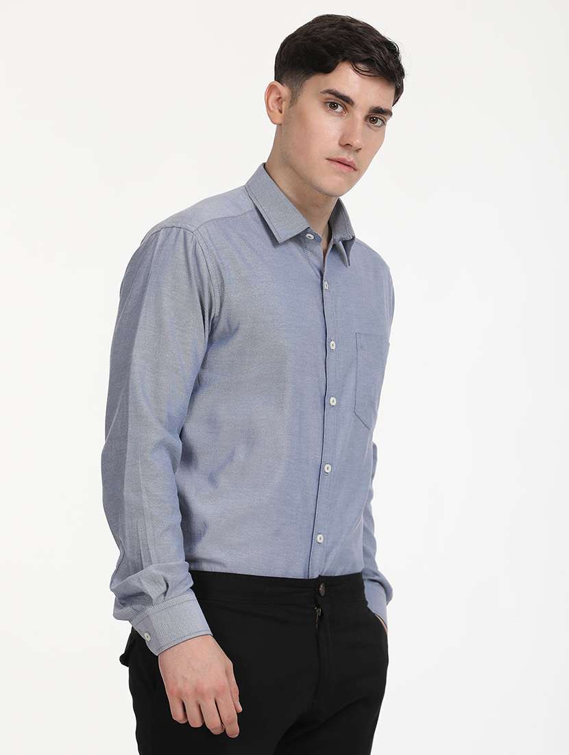 men solid long sleeve formal shirt - 21651958 -  Standard Image - 3