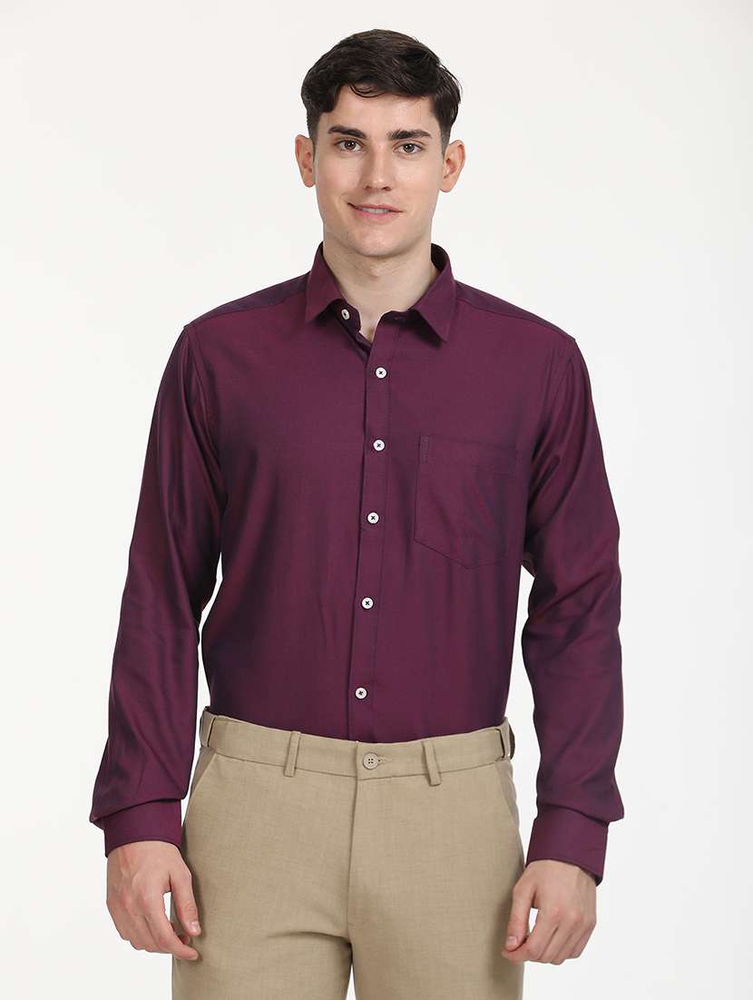 men solid long sleeve formal shirt