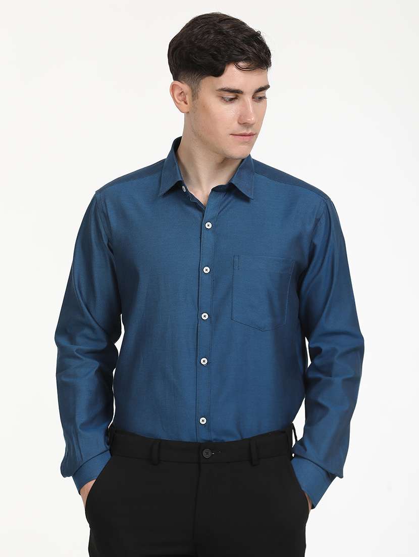 men solid long sleeve formal shirt