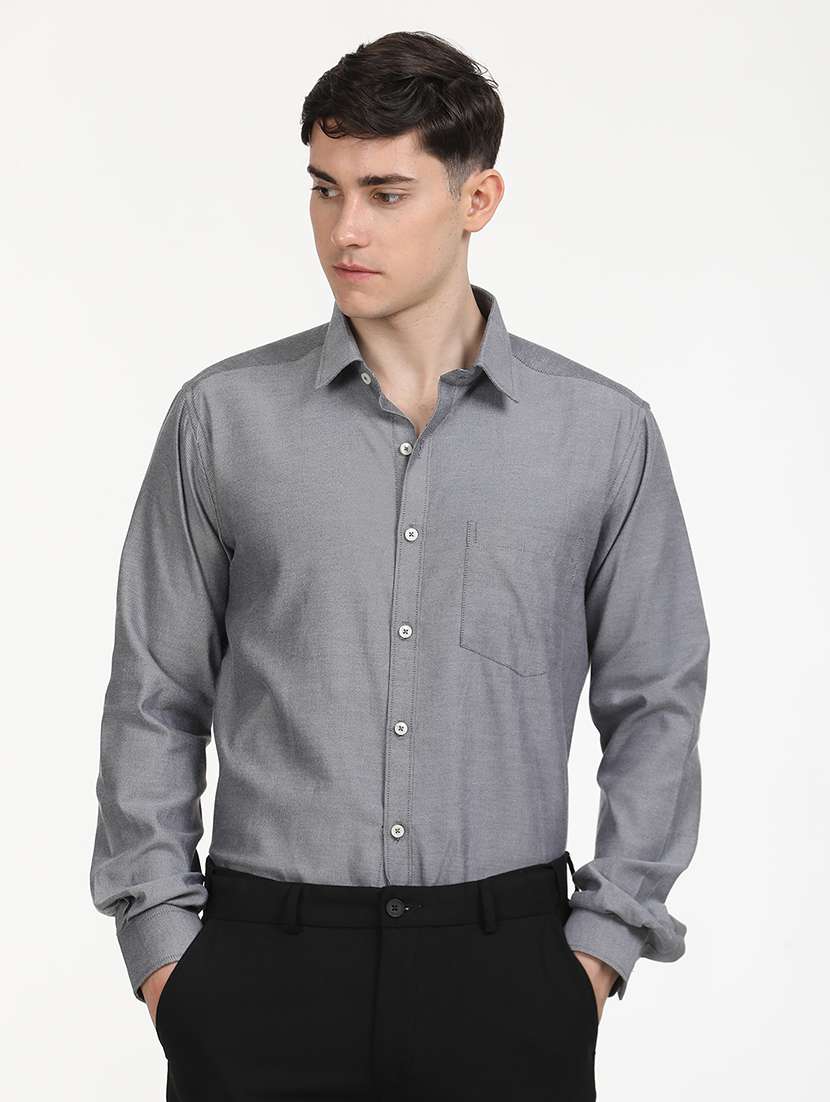 men solid long sleeve formal shirt