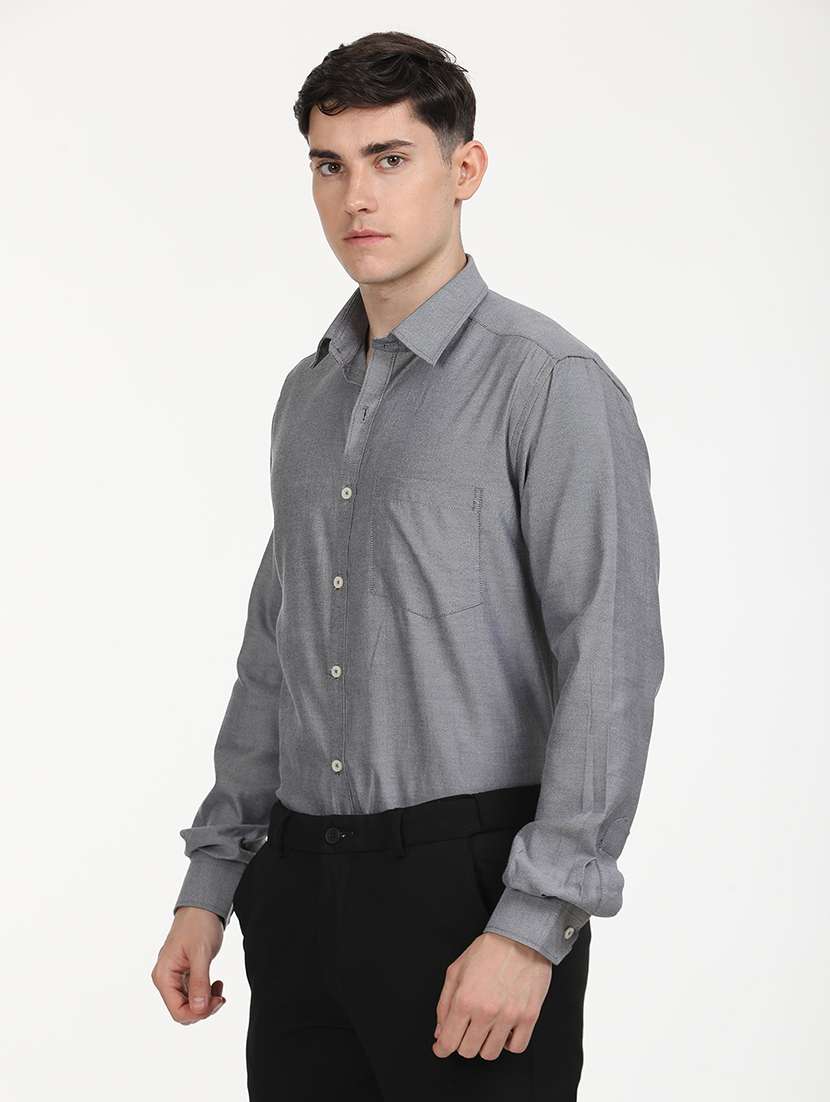 men solid long sleeve formal shirt - 21651961 -  Standard Image - 3