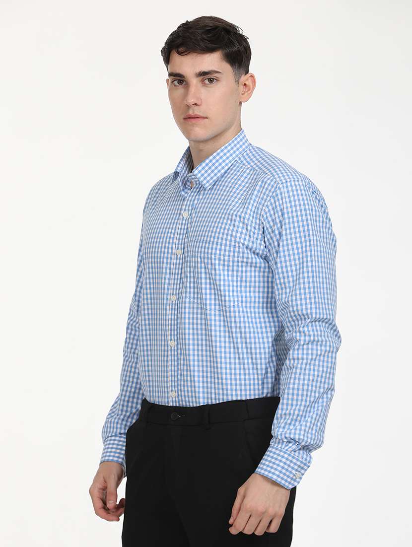 men checks long sleeve formal shirt - 21651962 -  Standard Image - 3