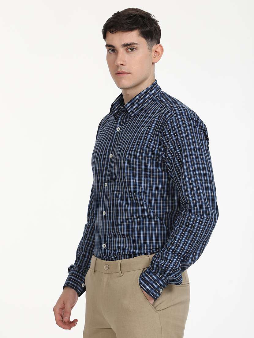 men checks long sleeve formal shirt - 21651964 -  Standard Image - 3