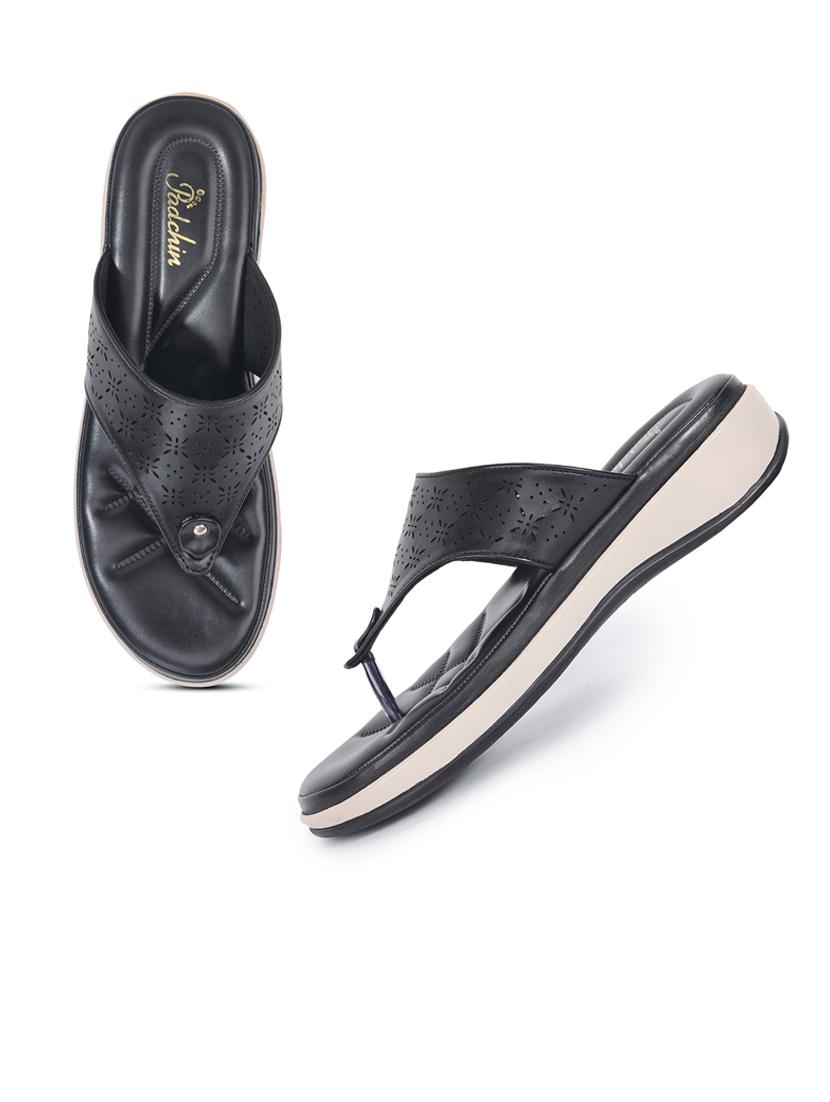 padchin women t strap black flatform heel - 21652560 - Standard Image - 3