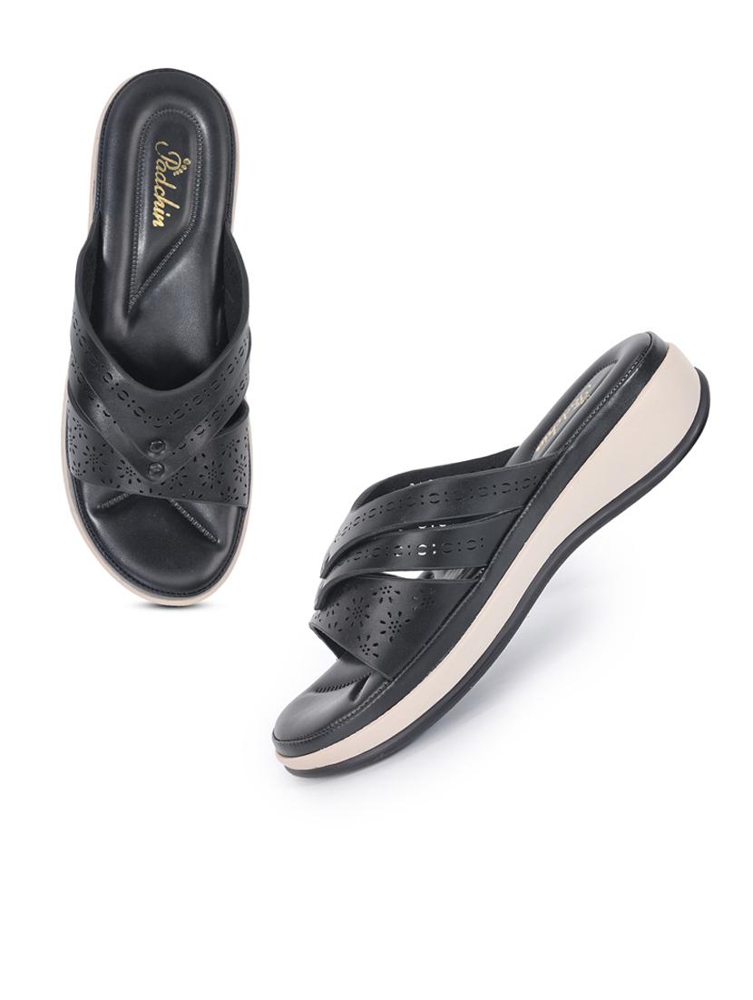 padchin women round toe black flatform heel - 21652562 - Standard Image - 3