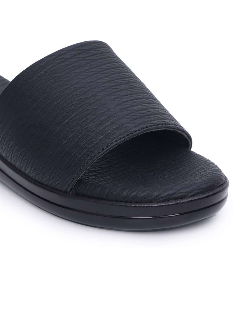 women black textured slip on sandals - 21652570 -  Standard Image - 5