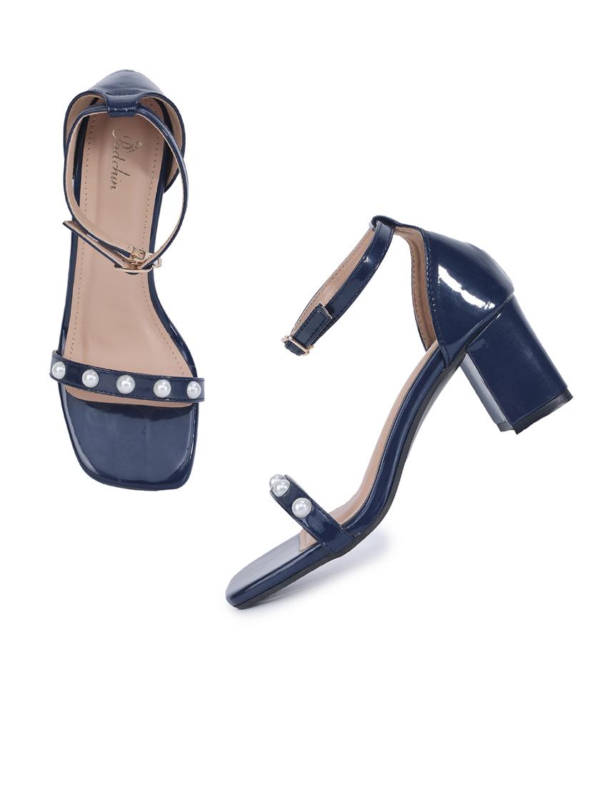 blue pu ankle strap sandals - 21652580 - Standard Image - 3