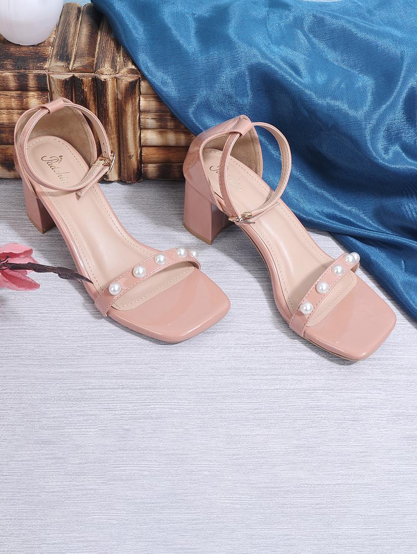 nude pu ankle strap sandals - 21652581 - Zoom Image - 0