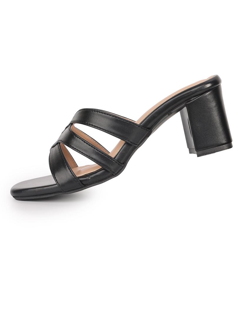women solid square toe block heel sandal - 21652583 - Standard Image - 3