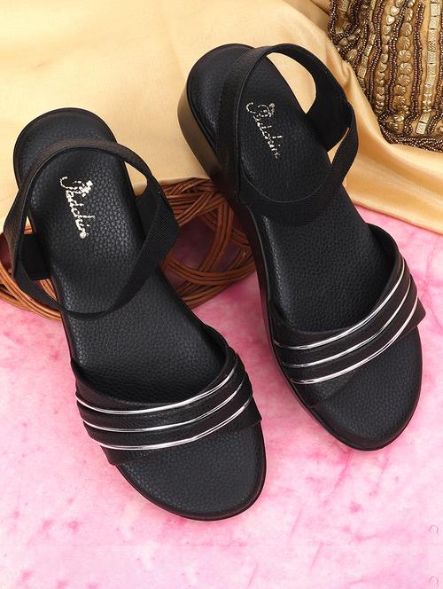 women black back strap wedge - 21652660 - Standard Image - 0