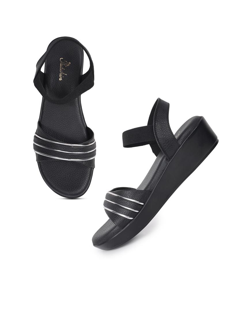 women black back strap wedge - 21652660 - Standard Image - 3
