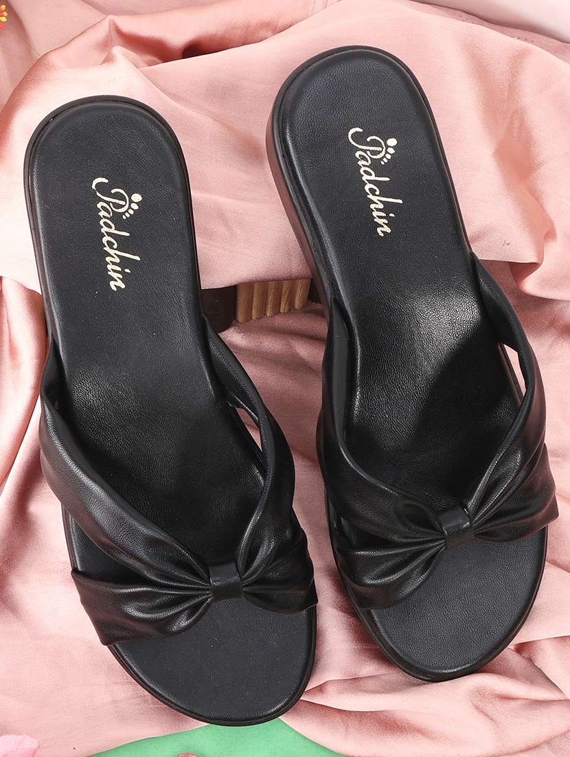 women black slip on wedge