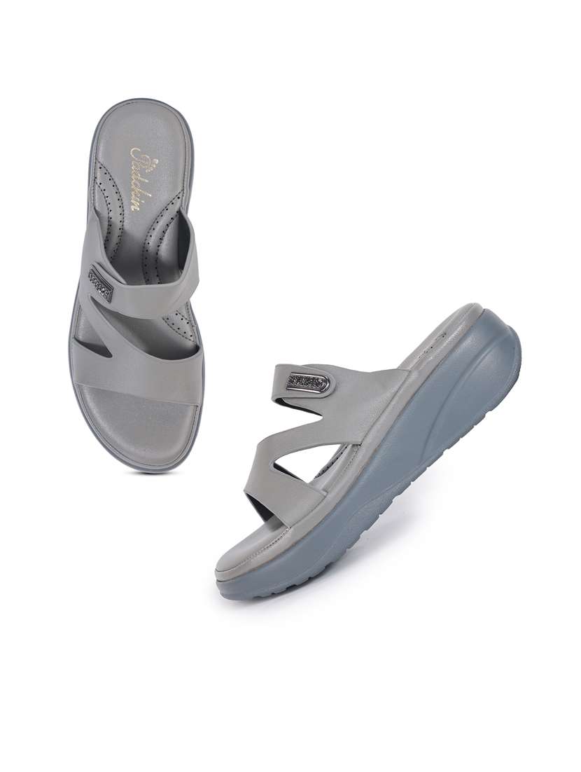 women grey slip on wedge - 21652677 - Standard Image - 3
