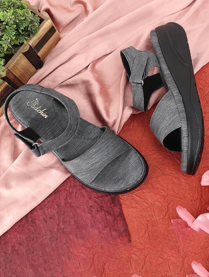 women grey back strap wedge - 21652680 -  Zoom Image - 0