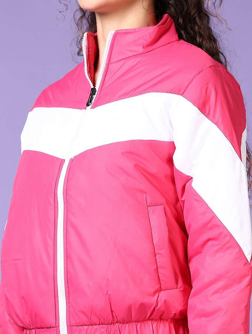 women color blocked long sleeves puffer jacket - 21652741 -  Standard Image - 5