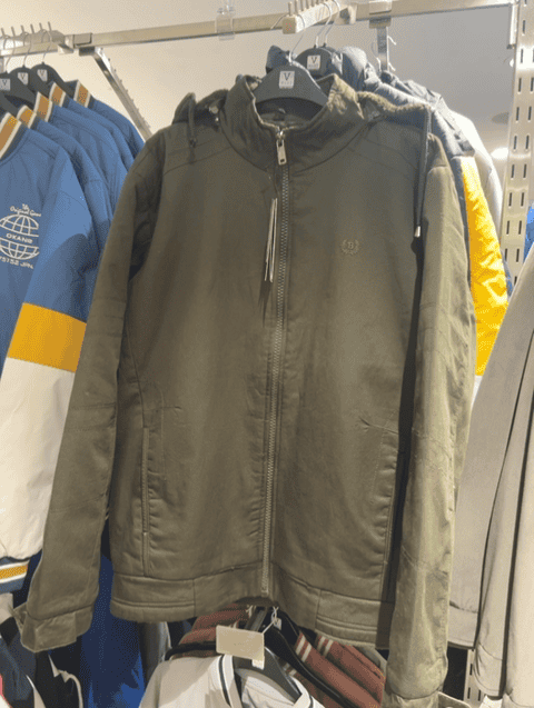 olive cotton casual jacket - 21652752 - Standard Image - 0