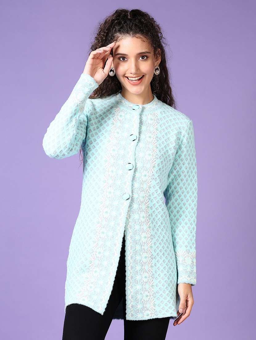 women self designed long sleeve cardigan