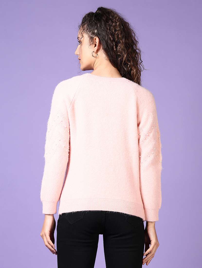 women solid long sleeve pullover - 21652805 -  Standard Image - 3