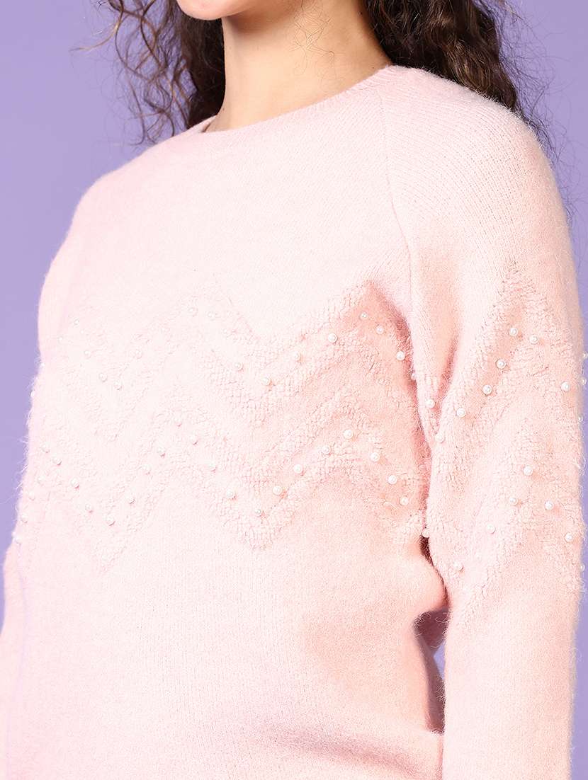 women solid long sleeve pullover - 21652805 -  Standard Image - 5