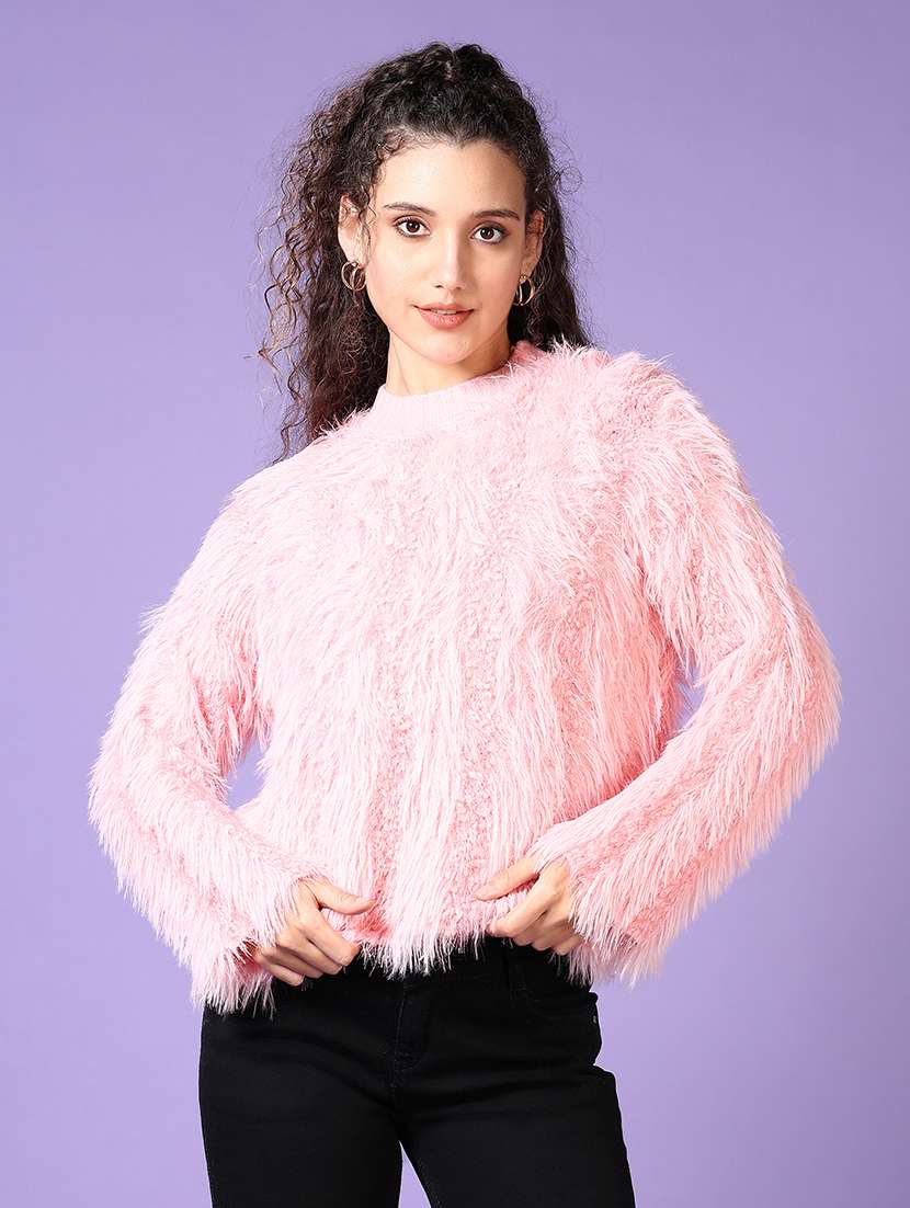 women solid long sleeve pullover