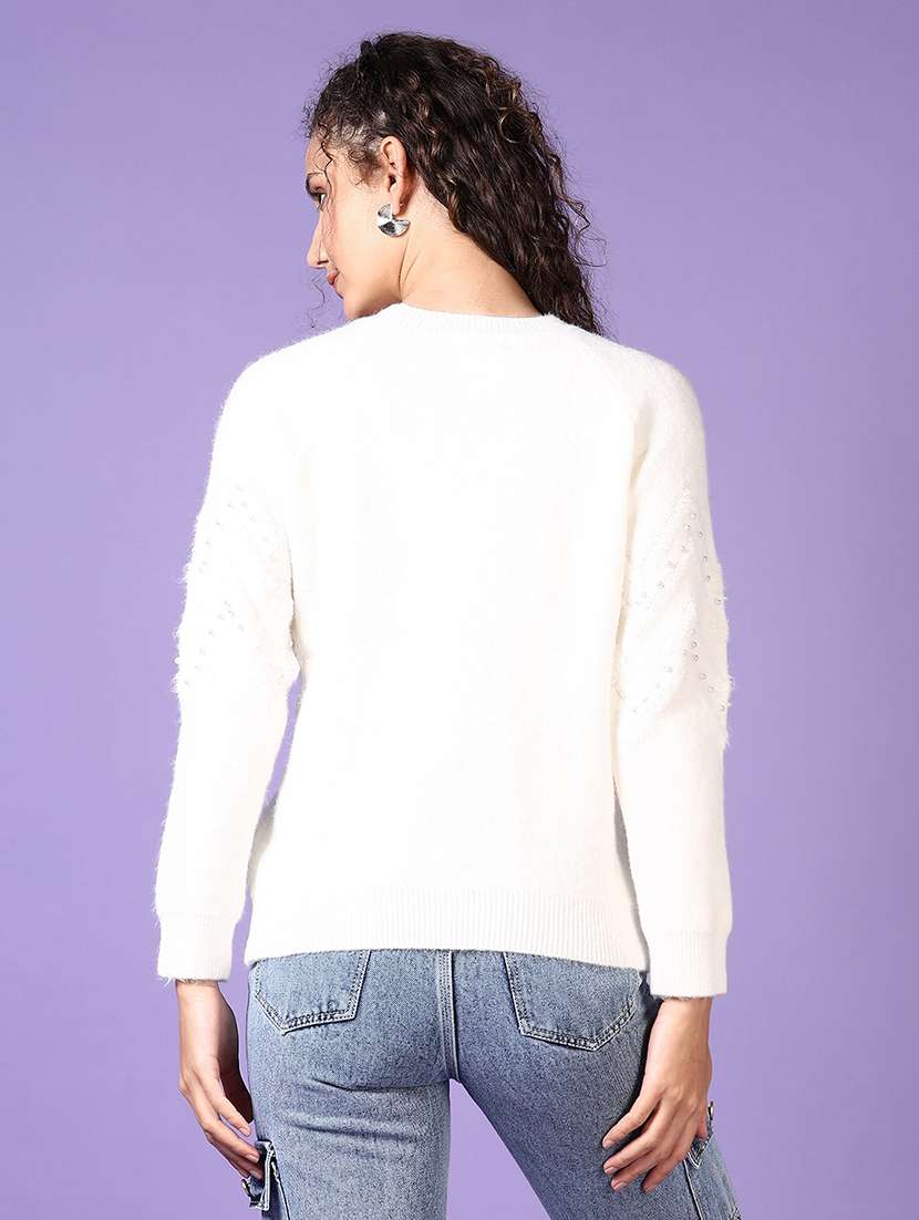 women solid long sleeve pullover - 21652810 -  Standard Image - 3