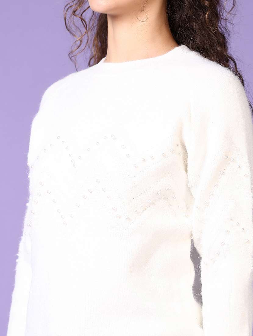 women solid long sleeve pullover - 21652810 -  Standard Image - 5