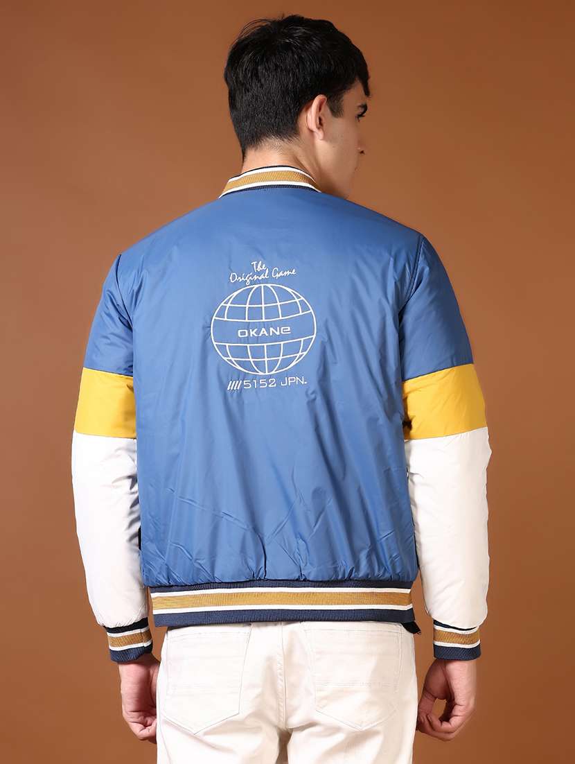men color blocked long sleeves varsity jacket - 21652812 -  Standard Image - 3