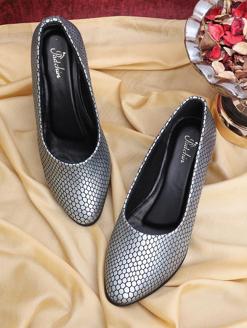 women silver block heel pump - 21652874 - Zoom Image - 0