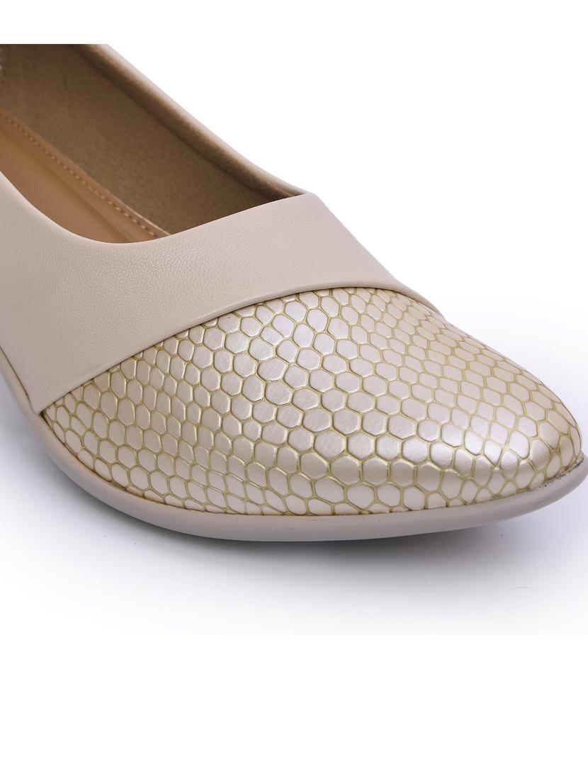 women beige block heel pump - 21652875 - Standard Image - 5