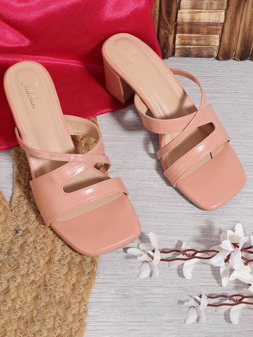 women solid square toe block heel sandal - 21652896 -  Zoom Image - 0