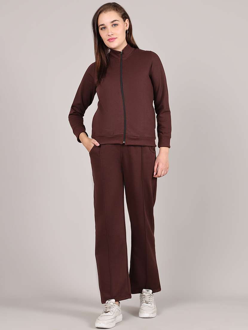 women solid long sleeve active wear sets - 21652955 - Zoom Image - 0