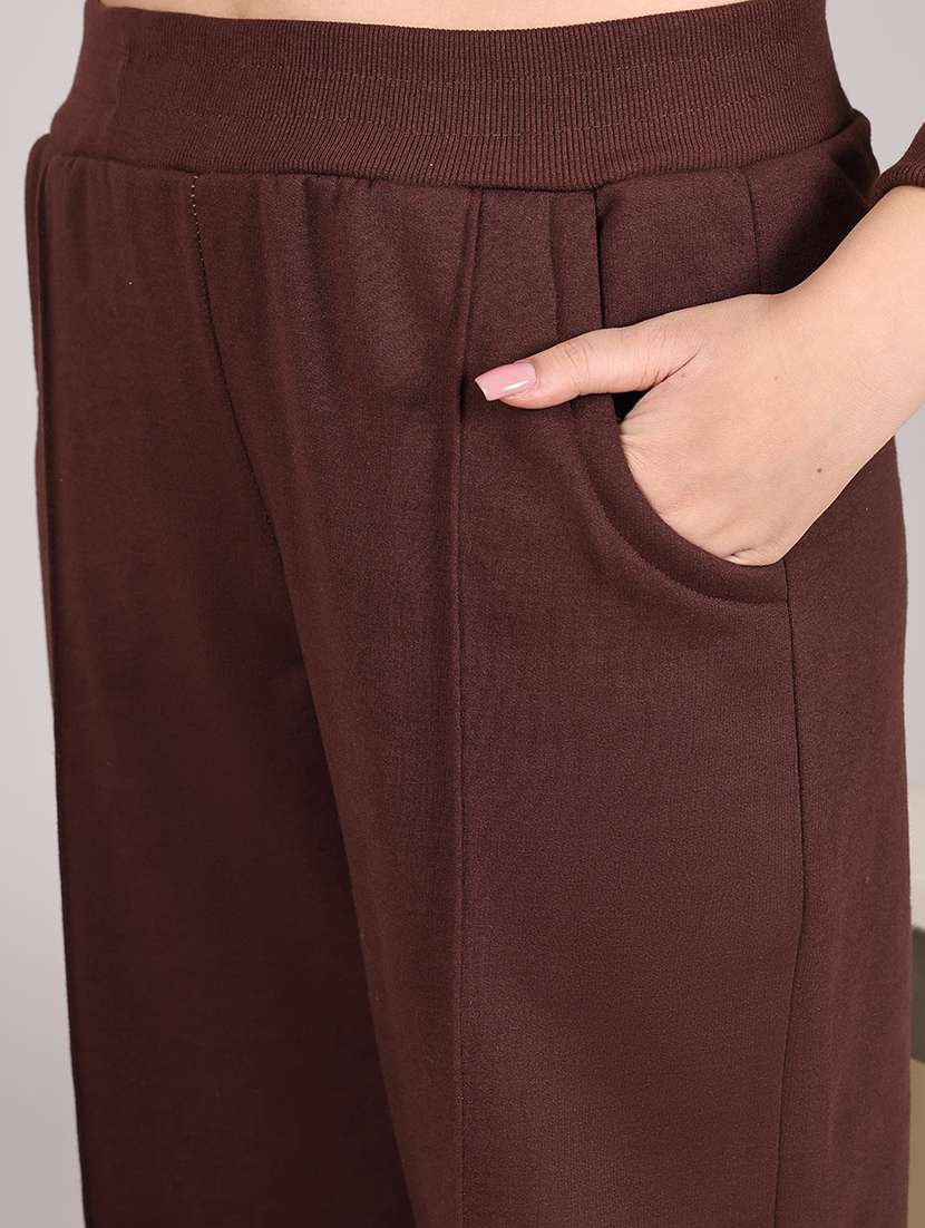 women solid long sleeve active wear sets - 21652955 - Standard Image - 5