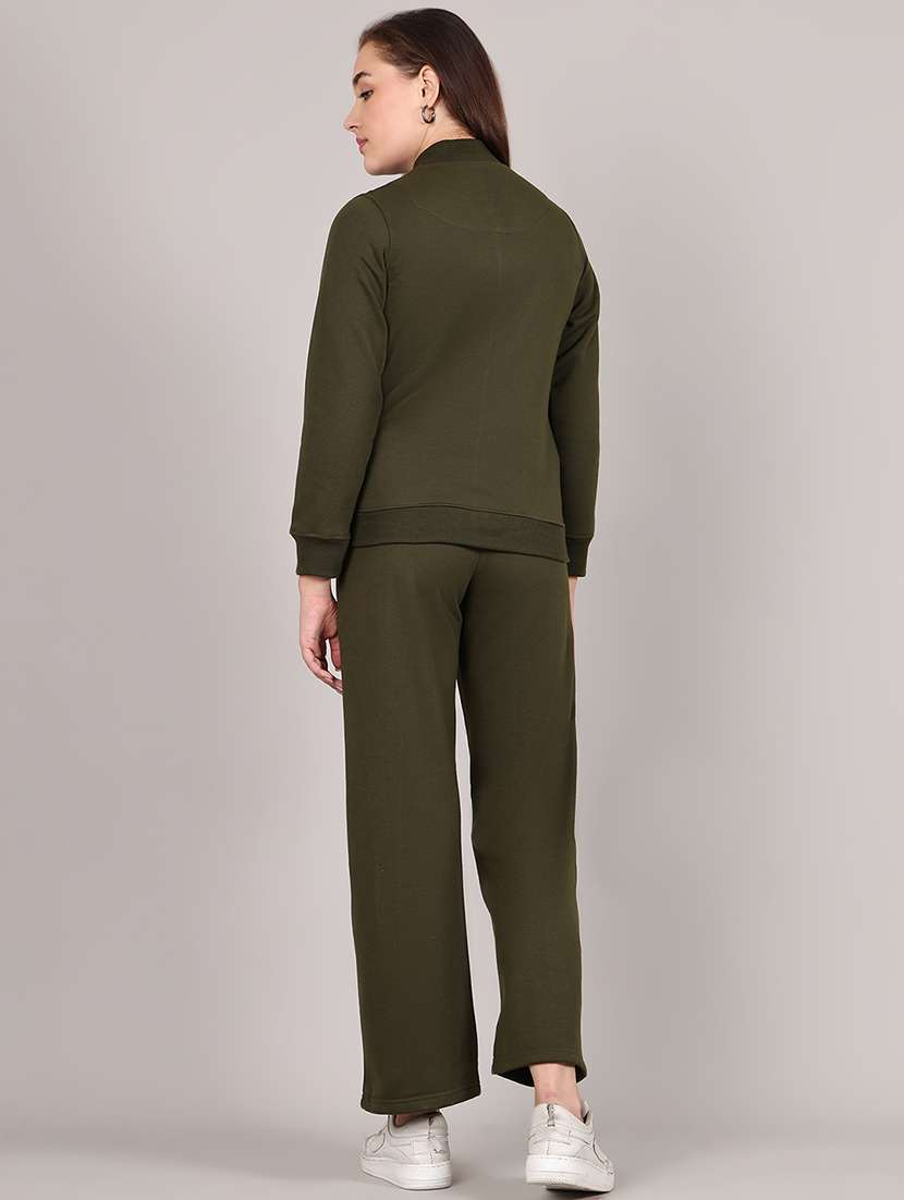 women solid long sleeve active wear sets - 21652956 - Standard Image - 3