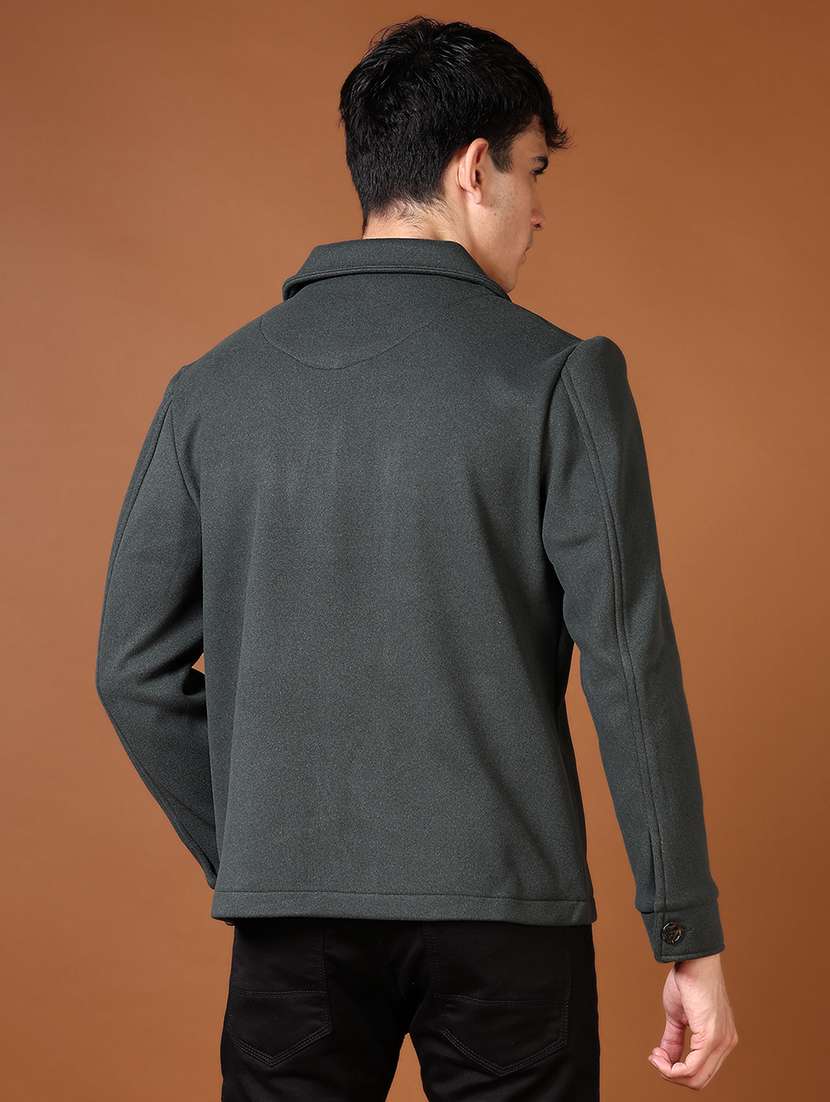 men solid long sleeve shacket - 21653122 -  Standard Image - 3