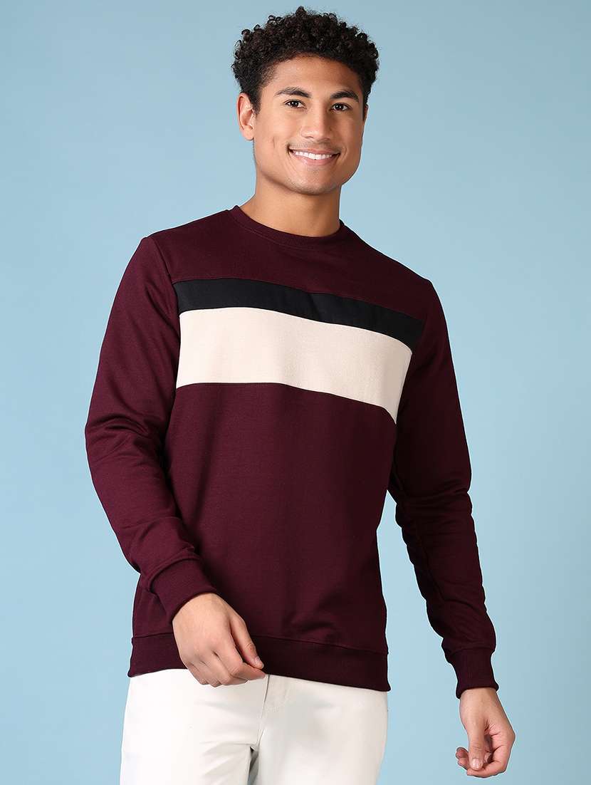 men color block long sleeve sweatshirt