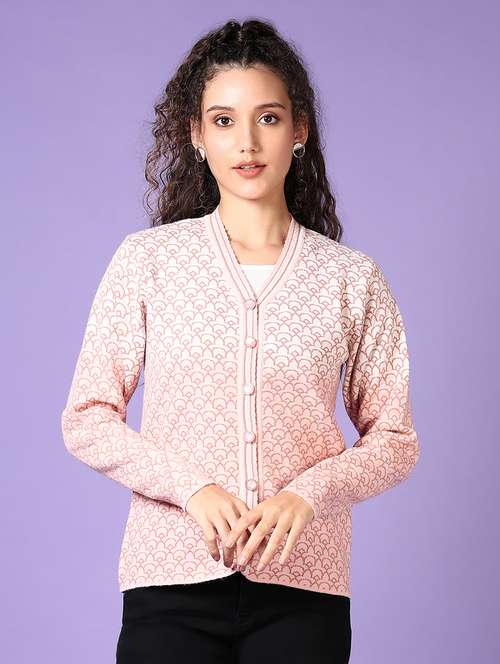 women self design long sleeve cardigan - 21653142 -  Standard Image - 0