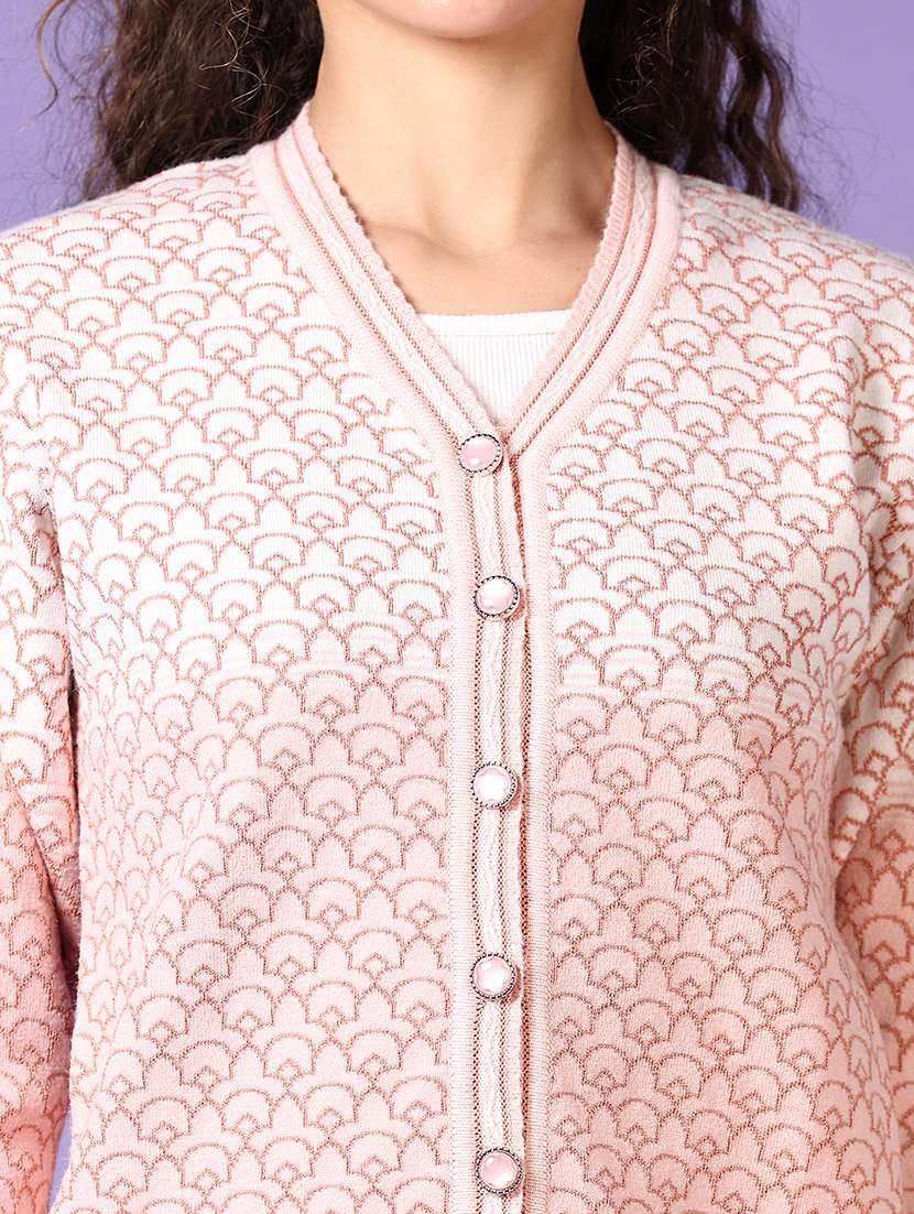 women self design long sleeve cardigan - 21653142 -  Standard Image - 5