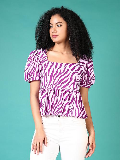 purple polyester regular top - 21653150 - Standard Image - 0